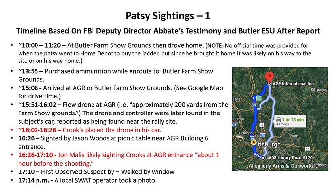 Crooks Sighting Timeline