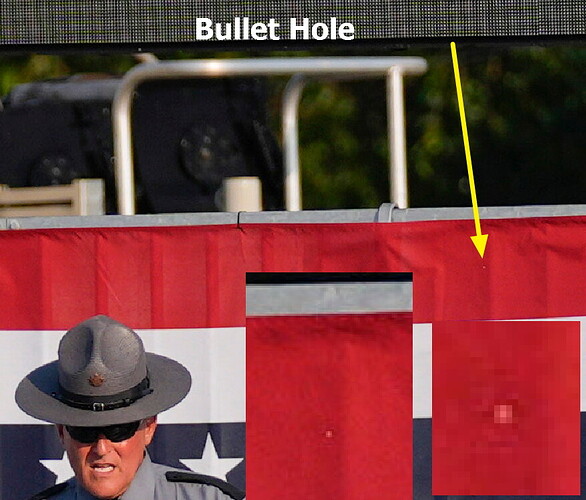 podium bullet hole found