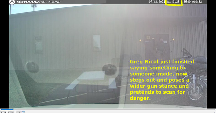 Greg Nicol pretends to scan for danger 6-13-28