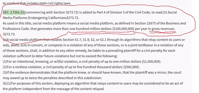 CA Bill Hate Speech Million Dollars